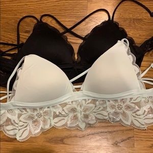 PINK cross back push-up bralettes (xs)